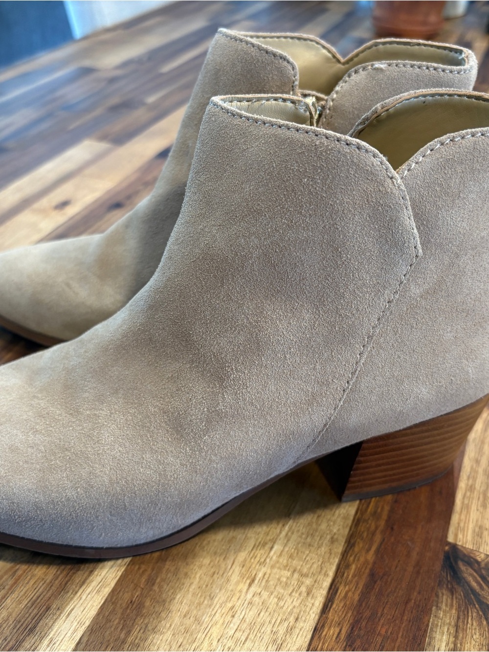 Talbots Beige Suede Ankle Booties